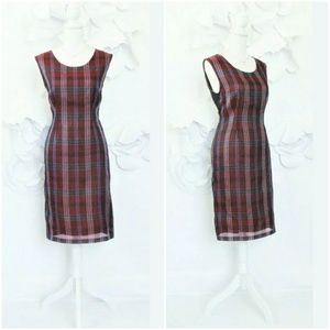 Dries Van Noten Red Plaid Cocktail Dress 38/6